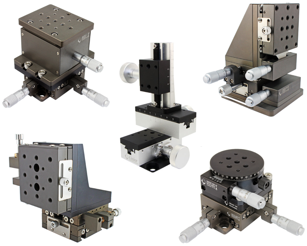 Three-Axis Manual Linear and Rotary Stages. Click to expand image